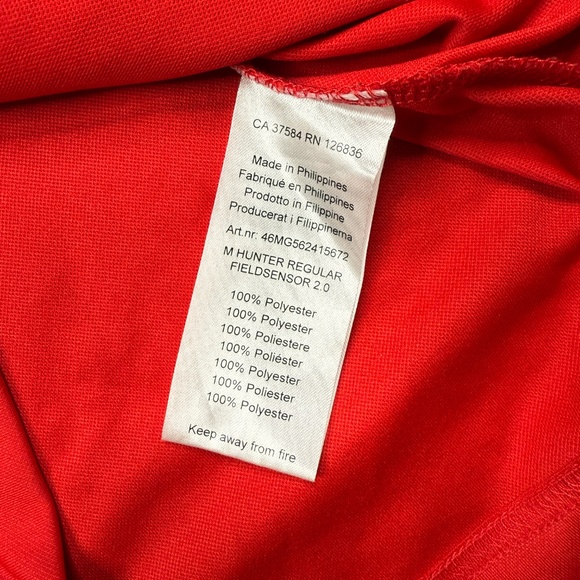 J. Lindeberg Polo Shirt Mens Size L Large Red Short Sleeve Golf - Picture 9 of 9